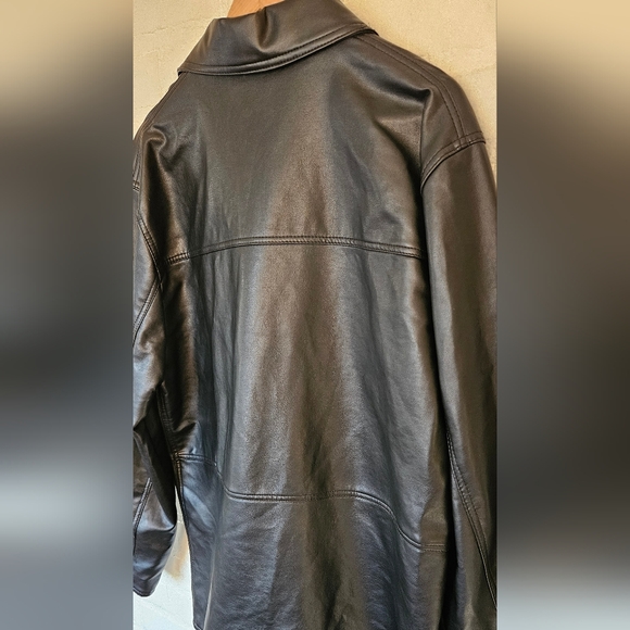 Emporio Armani Emporio Collezione soft faux black leather jacket mens medium - Picture 5 of 12